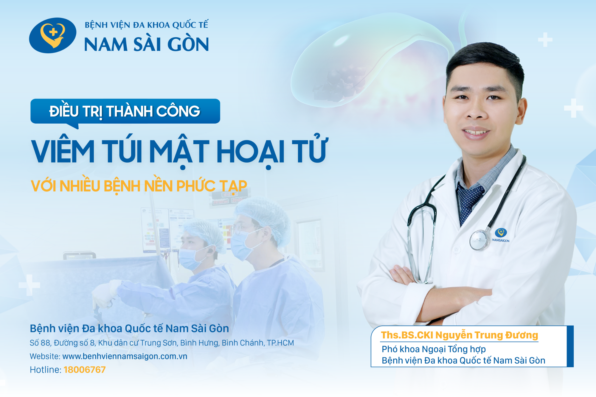 ĐIỀU TRỊ THÀNH CÔNG VIÊM TÚI MẬT HOẠI TỬ VỚI NHIỀU BỆNH NỀN PHỨC TẠP